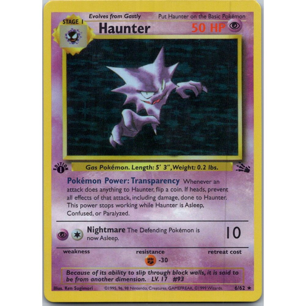 Haunter Fossil 1st Edition "Reprinted"